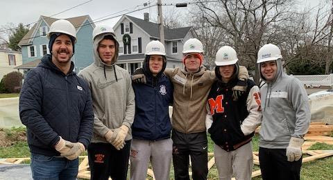 Middletown North Basketball Players Assist Habitat for Humanity
