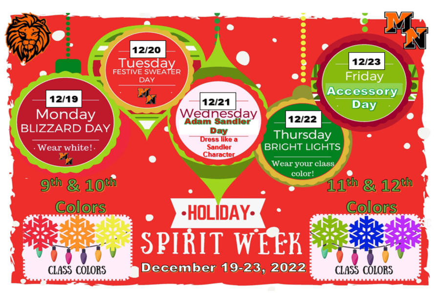 MHSN Spirit Week 2022 Daily Themes
