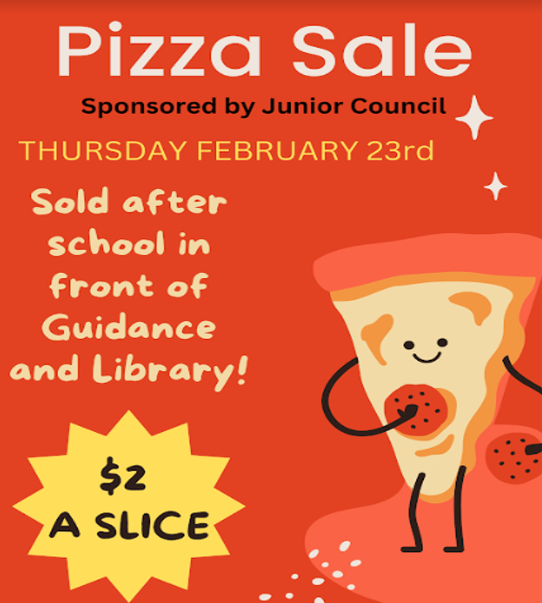 MHSN Junior Council Pizza Sale This Thursday