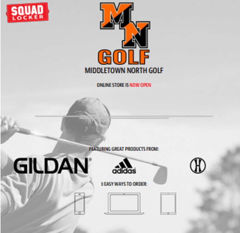Middletown North Golf Apparel Sales are Open